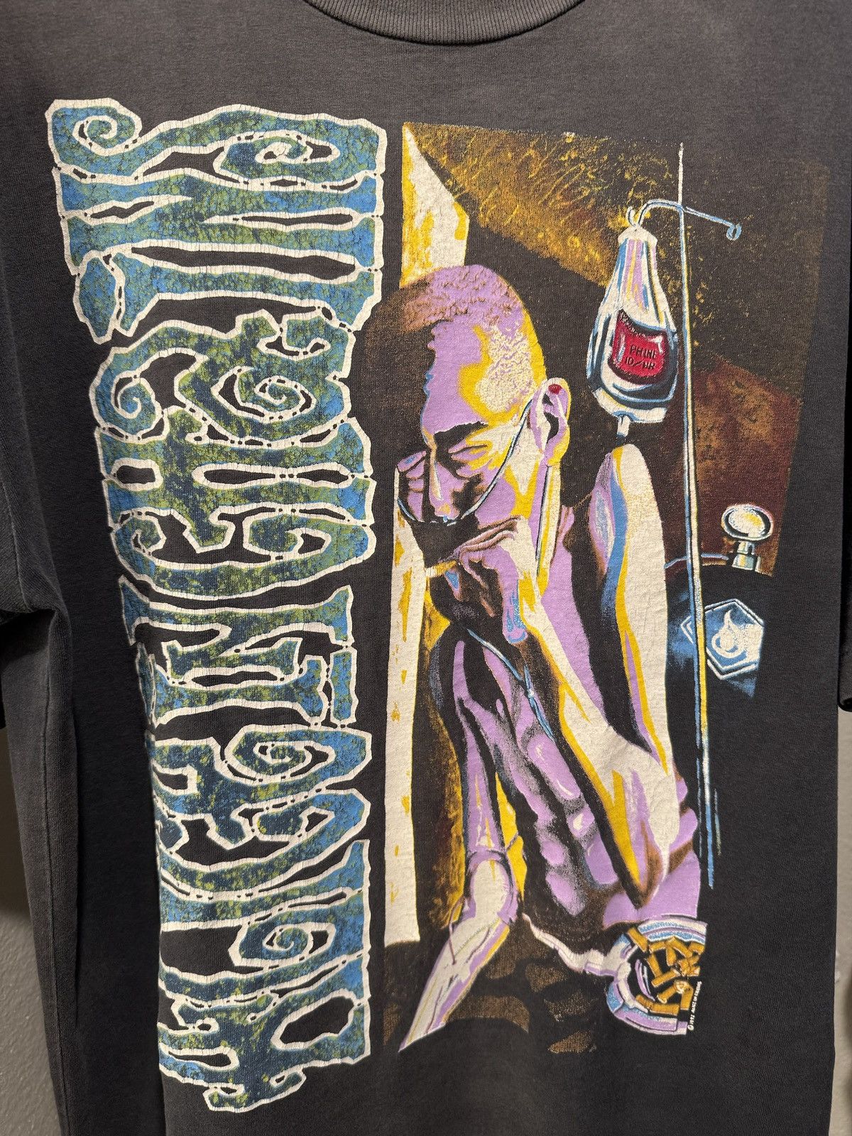 RARE Vintage 1992 Alice In Chains Sick Man Faded Art T-Shirt