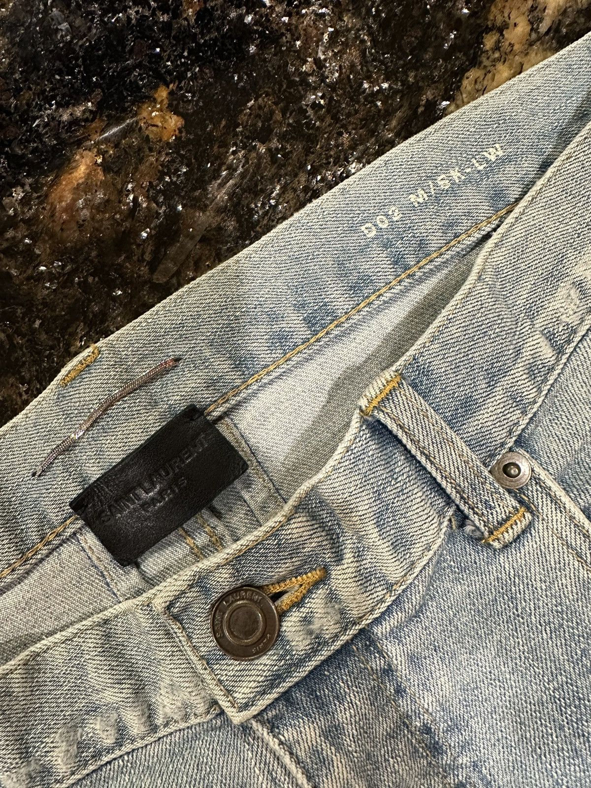 Saint Laurent Paris x Hedi FW13 Light Wash Chain Denim Jeans