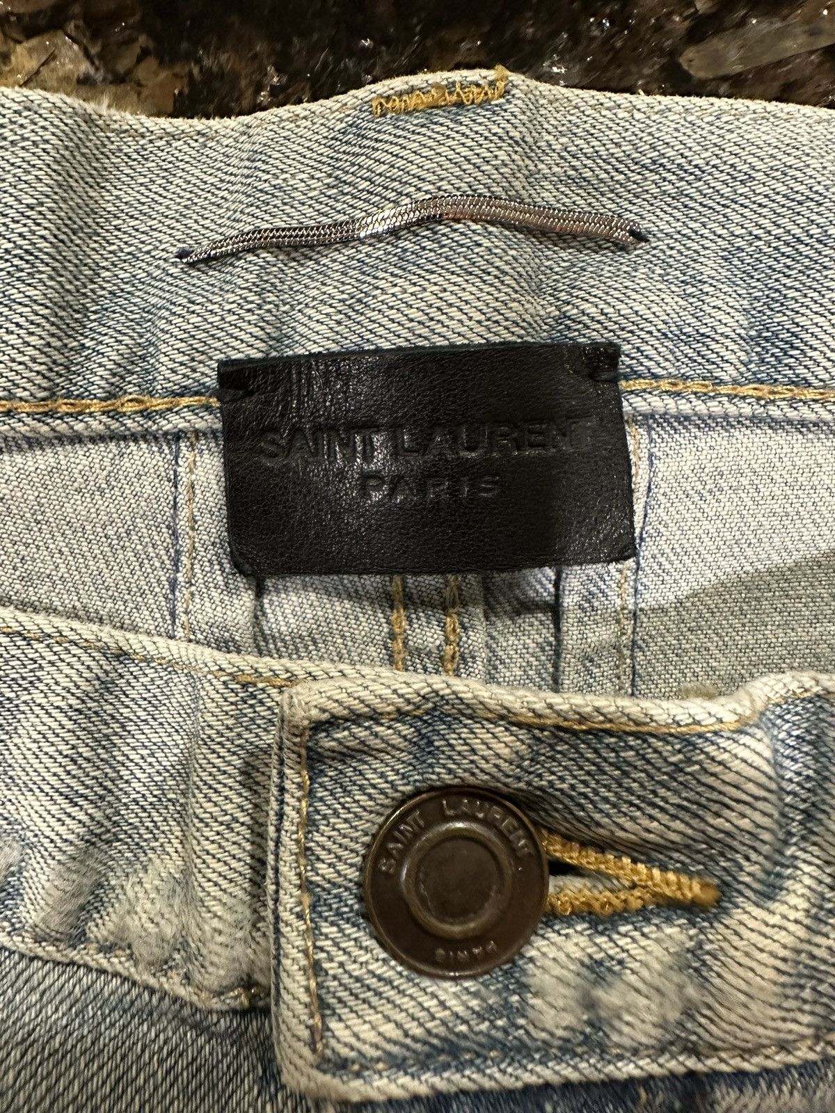 Saint Laurent Paris x Hedi FW13 Light Wash Chain Denim Jeans