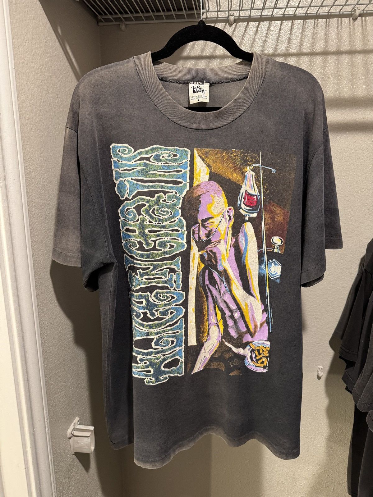 RARE Vintage 1992 Alice In Chains Sick Man Faded Art T-Shirt