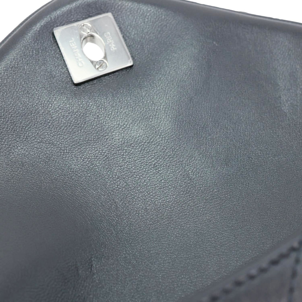 CHANEL CC Envelope Printed Lambskin Leather Chain Clutch Bag Black