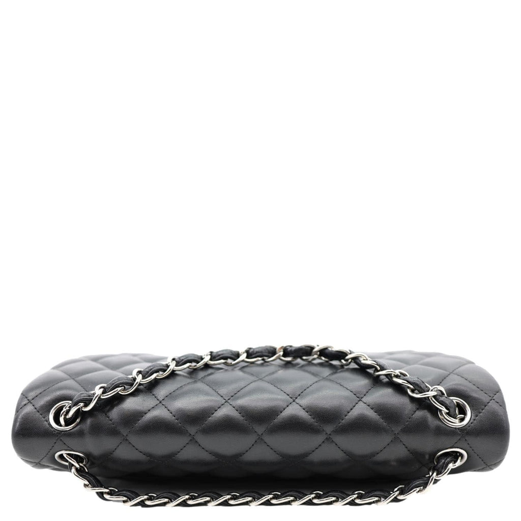 CHANEL Classic Double Flap Leather Shoulder Bag Black