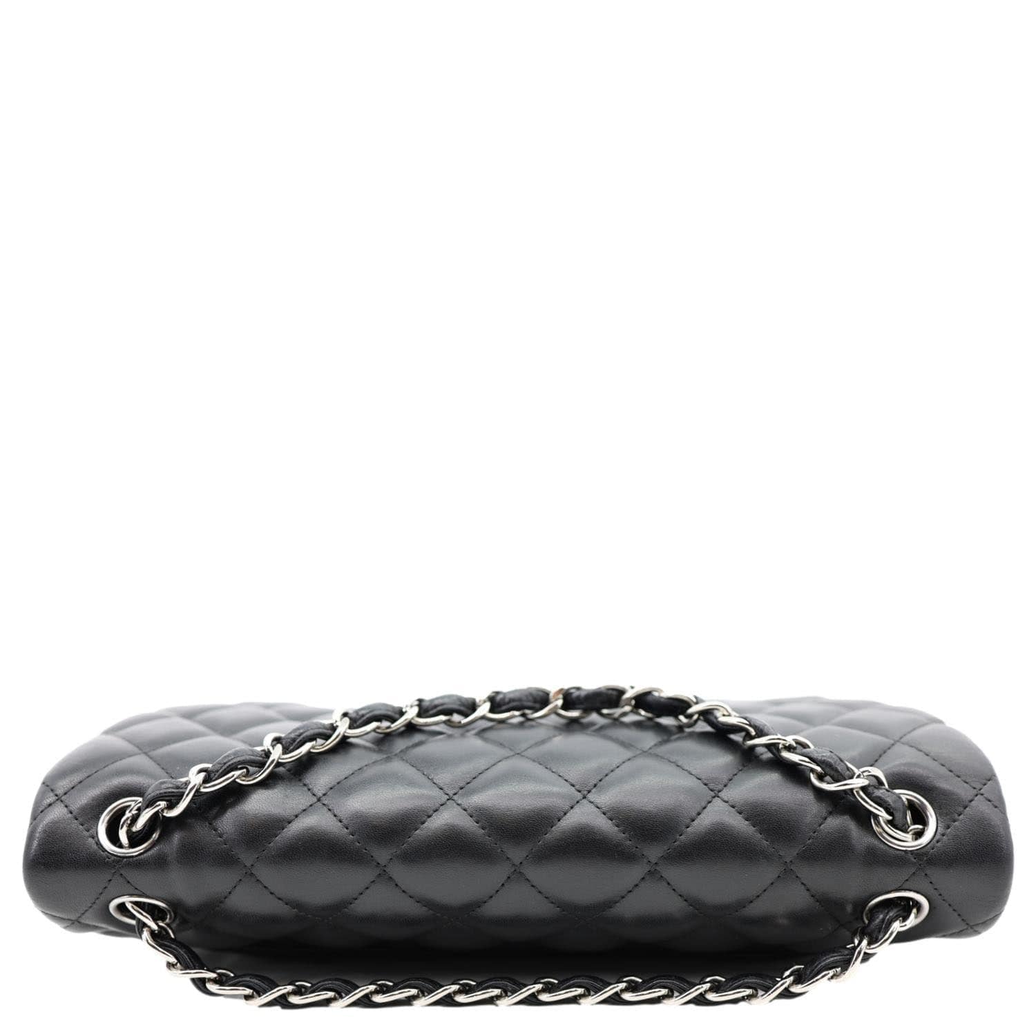 CHANEL Classic Double Flap Leather Shoulder Bag Black