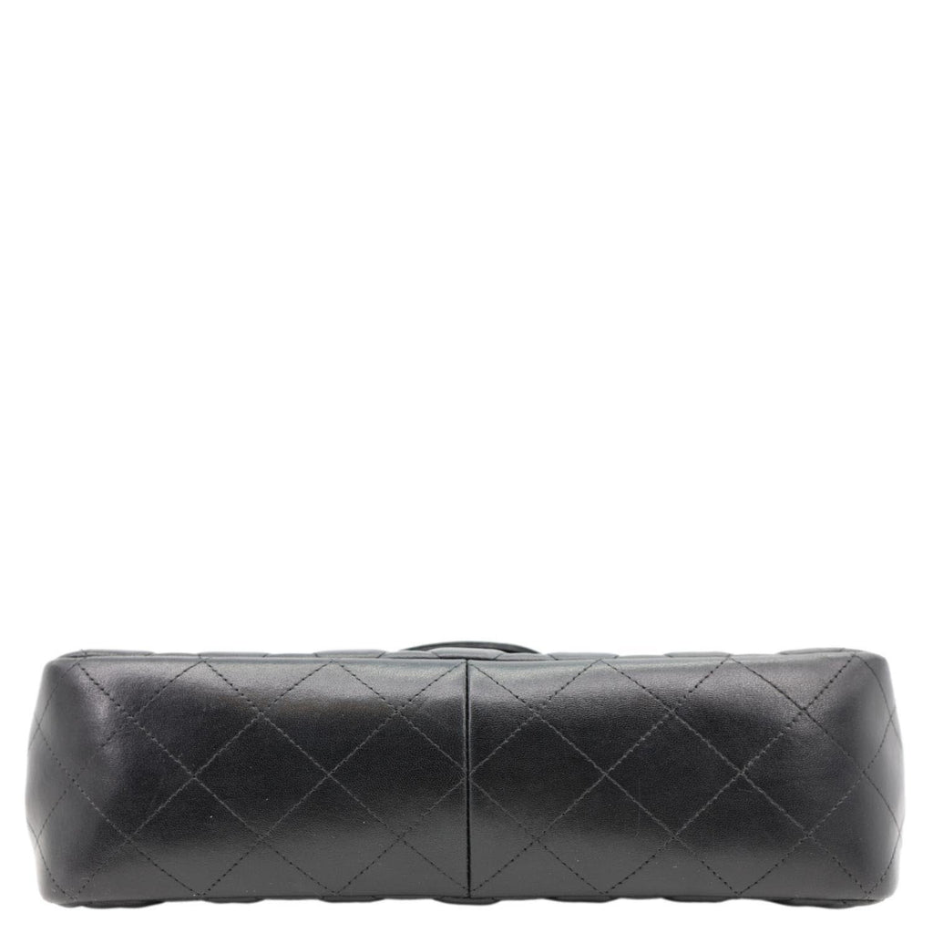CHANEL Classic Double Flap Leather Shoulder Bag Black