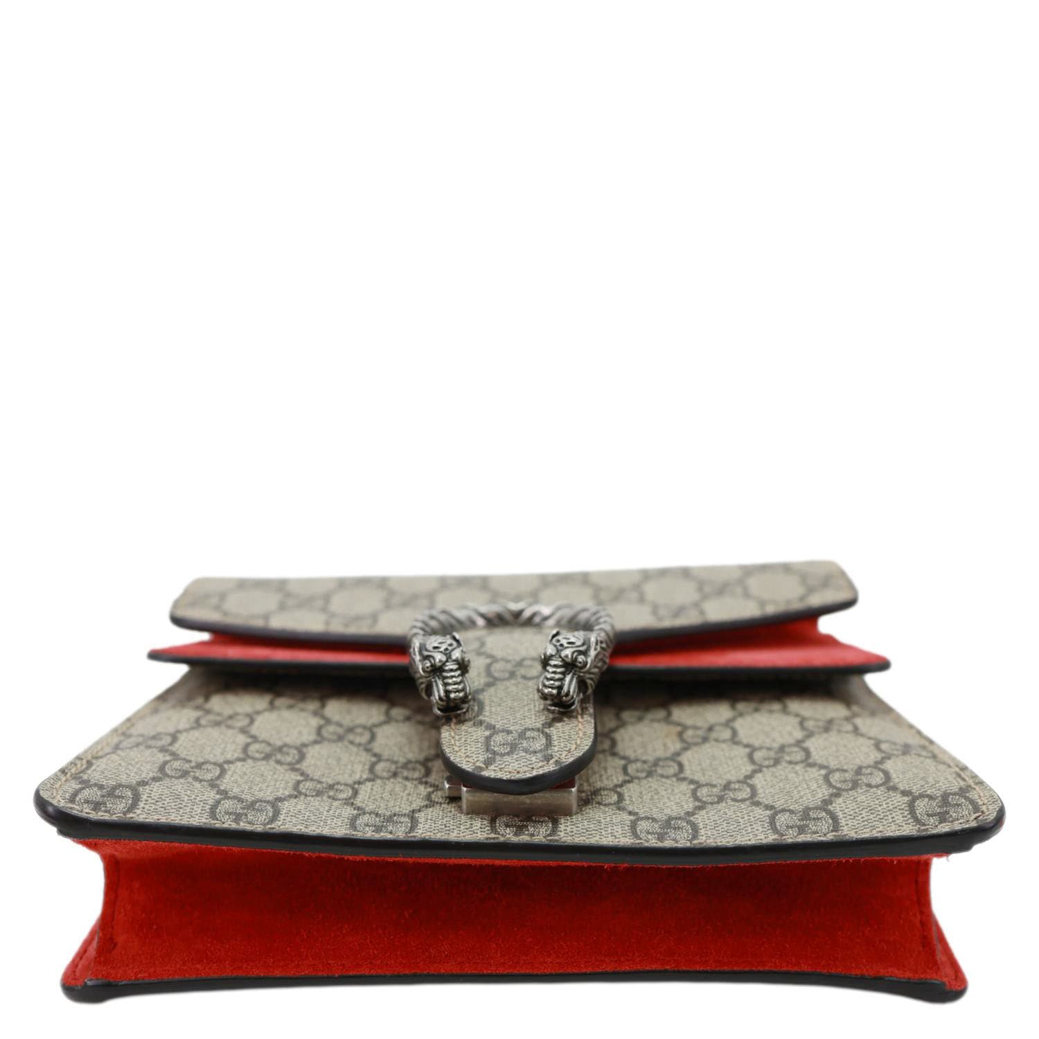 GUCCI Dionysus Mini GG Supreme Canvas Crossbody Bag Beige 421970