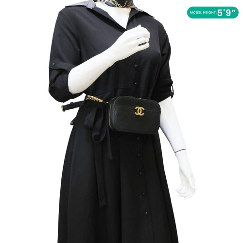 CHANEL Chic Affinity Stitched Caviar Leather Waist Bag Black