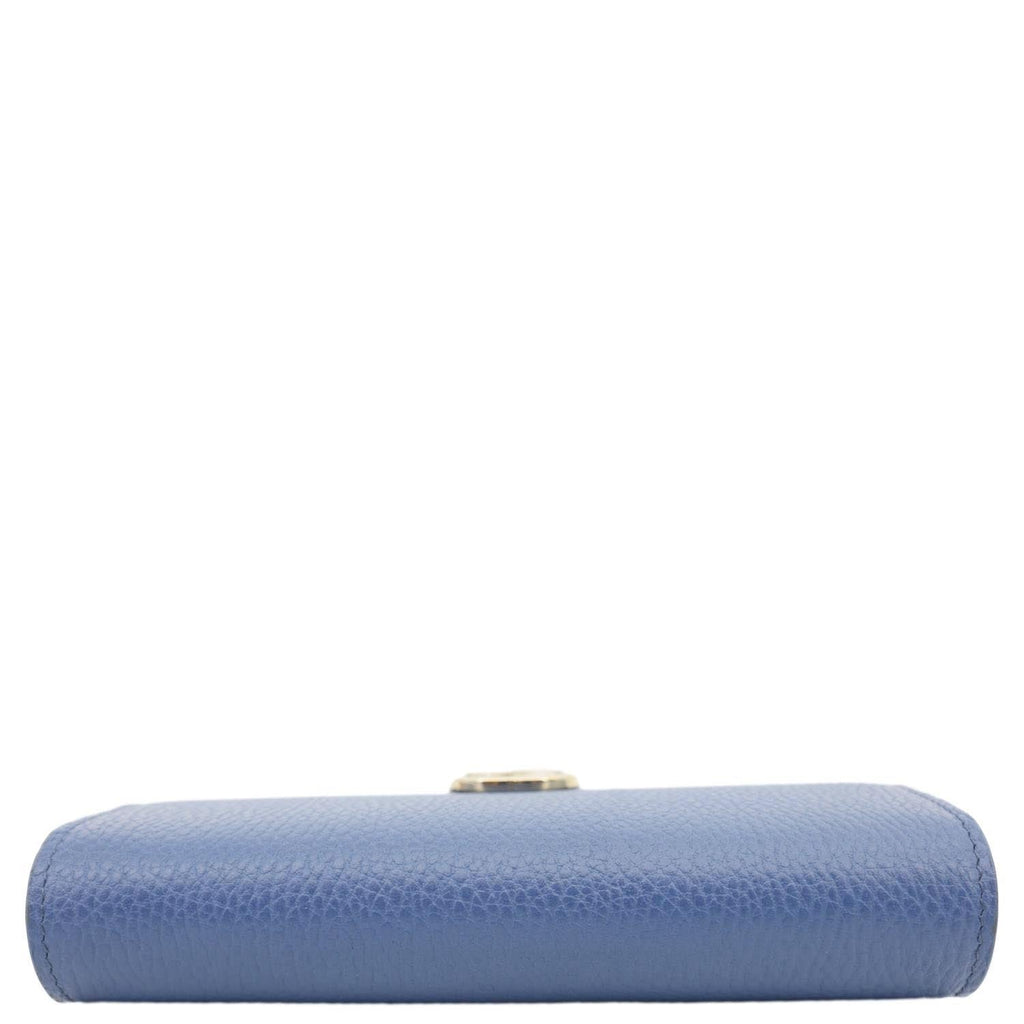GUCCI Dollar Interlocking G Calfskin Leather Chain Wallet Crossbody Bag Blue 510314
