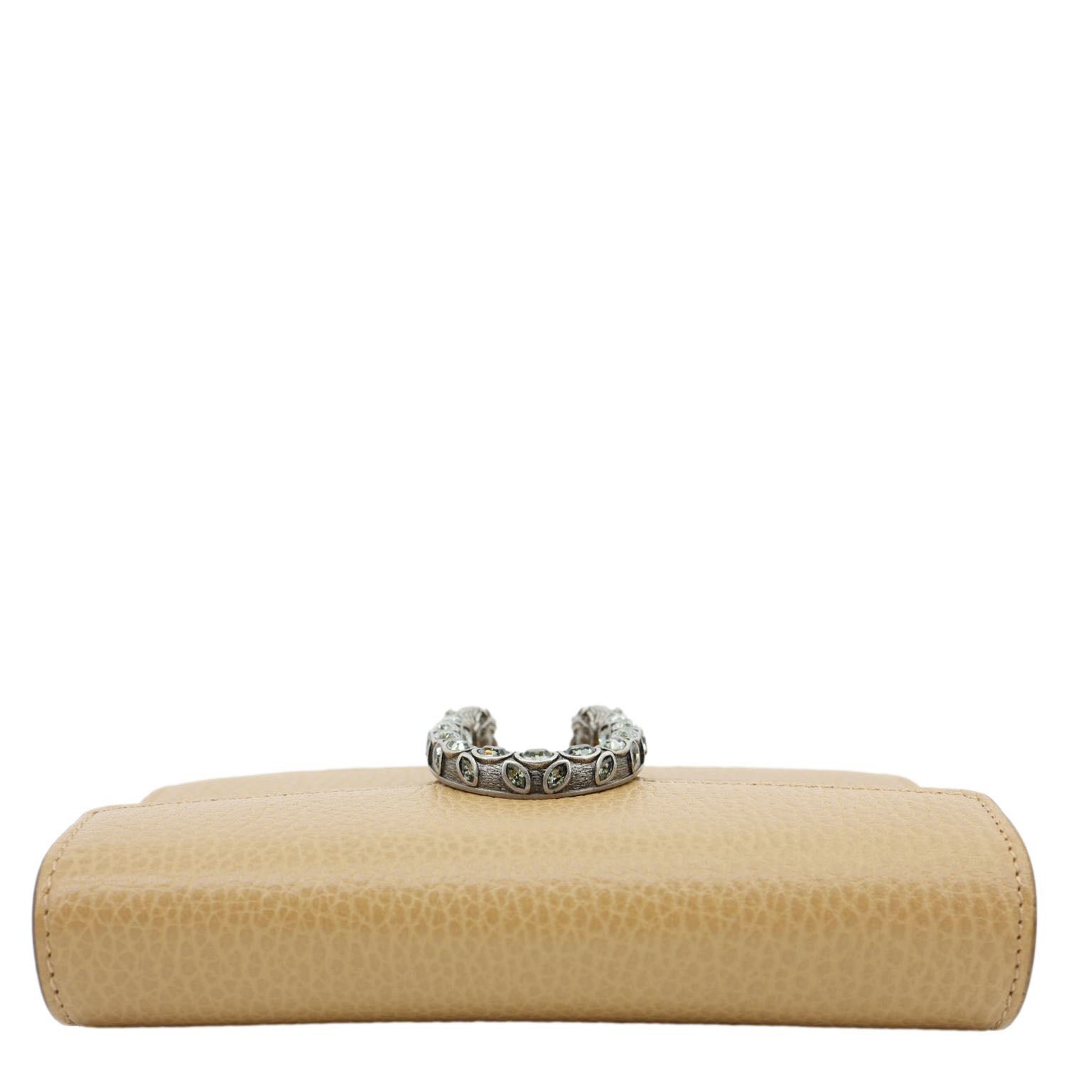 GUCCI Dionysus Mini Leather Crossbody Bag Beige 476432
