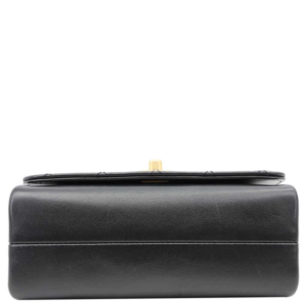 CHANEL Pearl Boy Flap Mini Quilted Calfskin Leather Chain Crossbody Bag Black