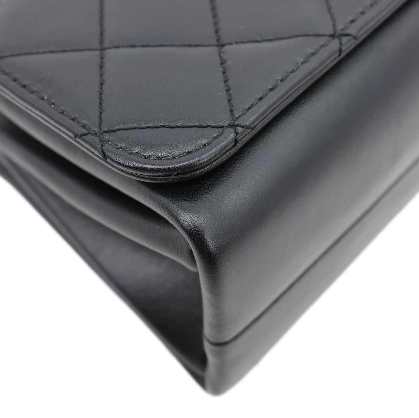 CHANEL Pearl Boy Flap Mini Quilted Calfskin Leather Chain Crossbody Bag Black