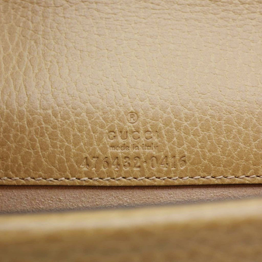 GUCCI Dionysus Mini Leather Crossbody Bag Beige 476432