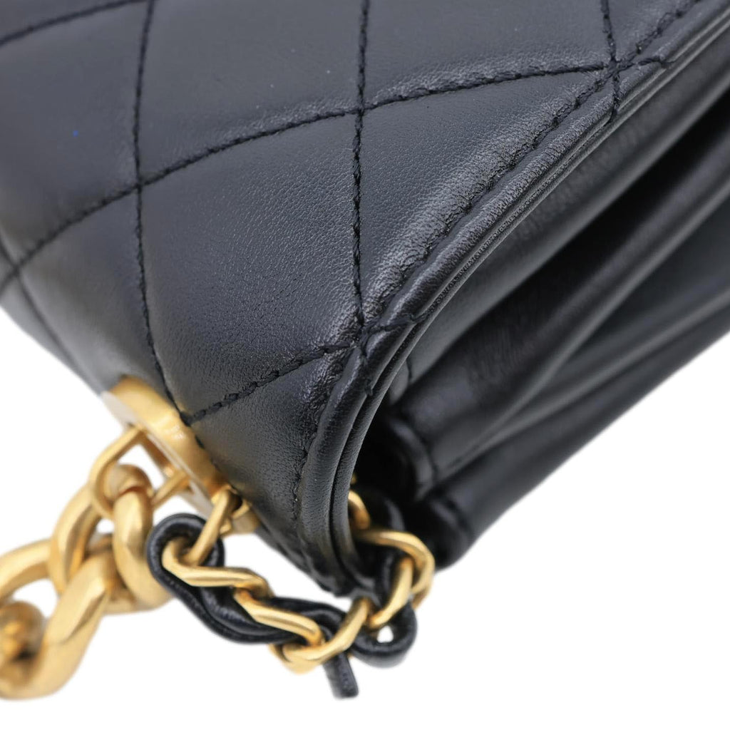 CHANEL Pearl Boy Flap Mini Quilted Calfskin Leather Chain Crossbody Bag Black