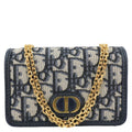 CHRISTIAN DIOR 30 Montaigne 2 In 1 Nano Jacquard Oblique Pouch Blue