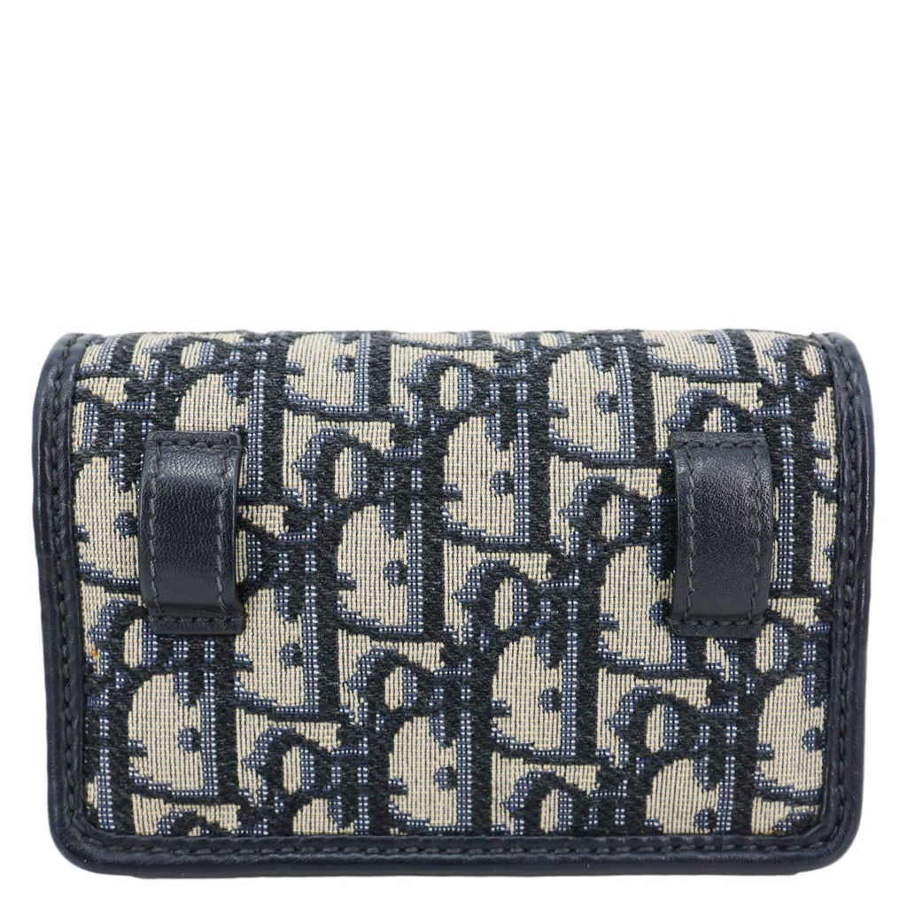 CHRISTIAN DIOR 30 Montaigne 2 In 1 Nano Jacquard Oblique Pouch Blue