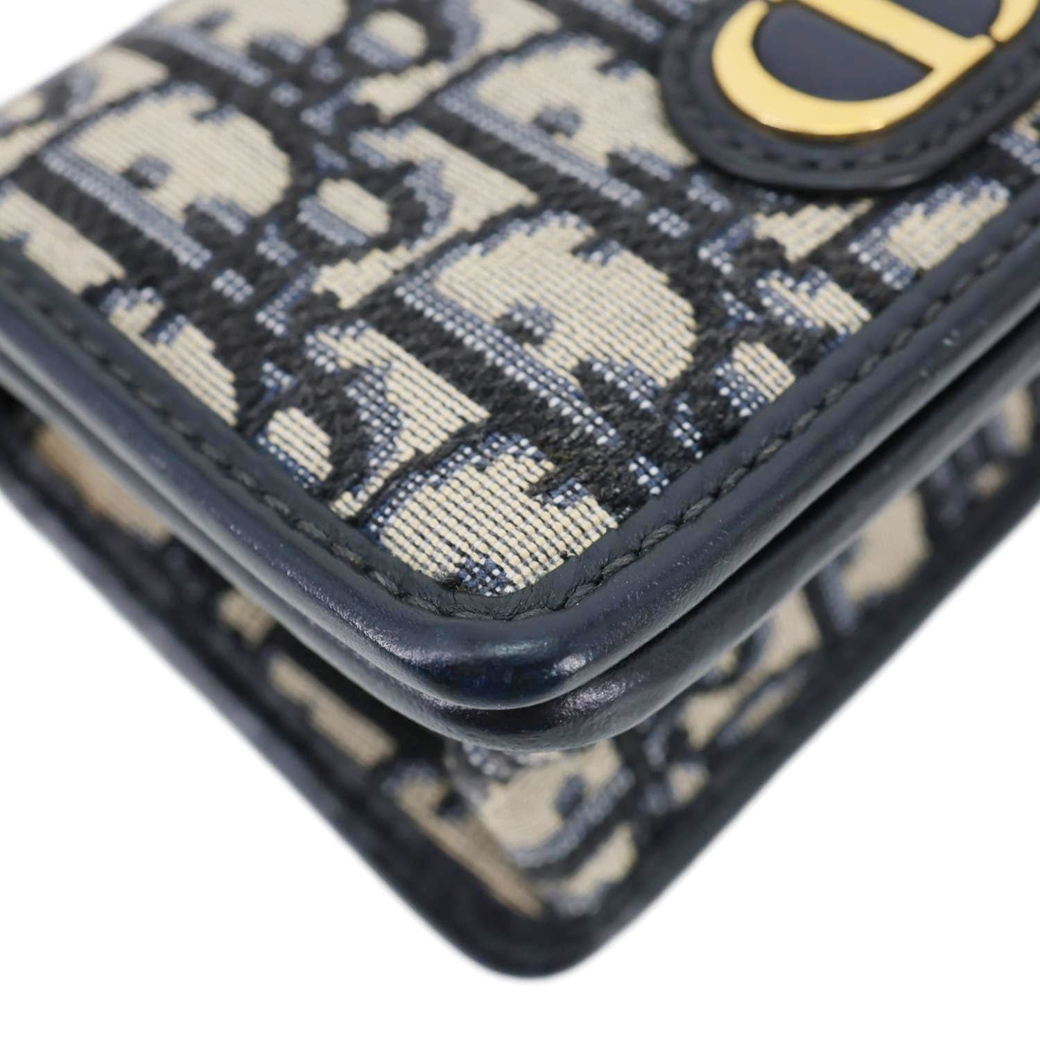 CHRISTIAN DIOR 30 Montaigne 2 In 1 Nano Jacquard Oblique Pouch Blue