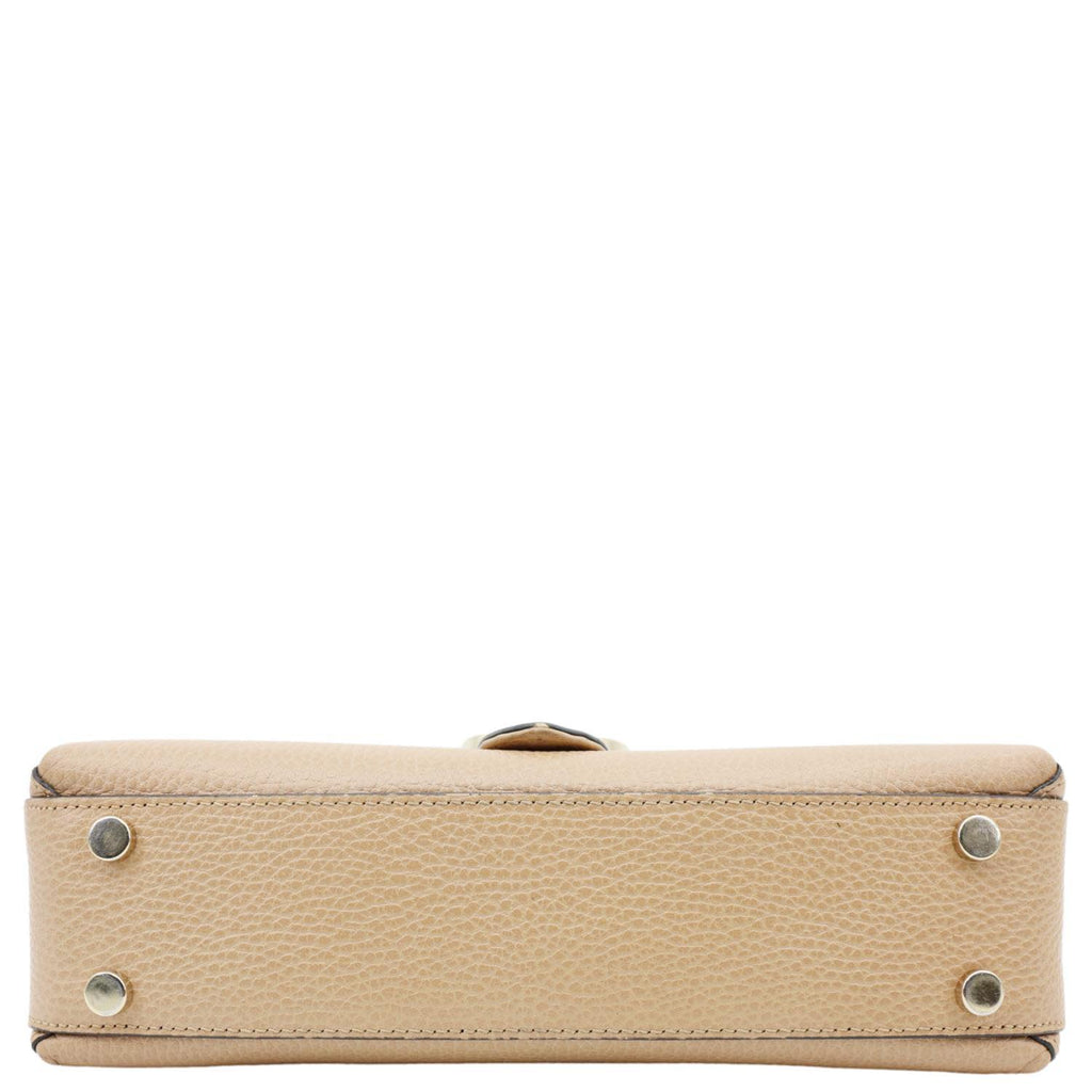 GUCCI Interlocking G Dollar Calfskin Leather Crossbody Bag Beige 510302