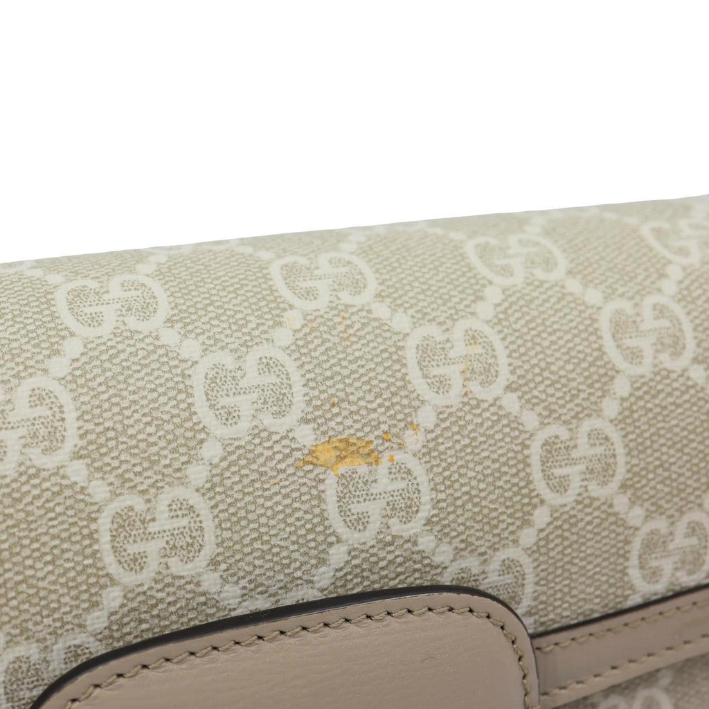 GUCCI Horsebit 1955 Small GG Supreme Canvas Shoulder Bag Beige 735178