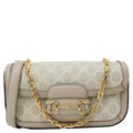 GUCCI Horsebit 1955 Small GG Supreme Canvas Shoulder Bag Beige 735178