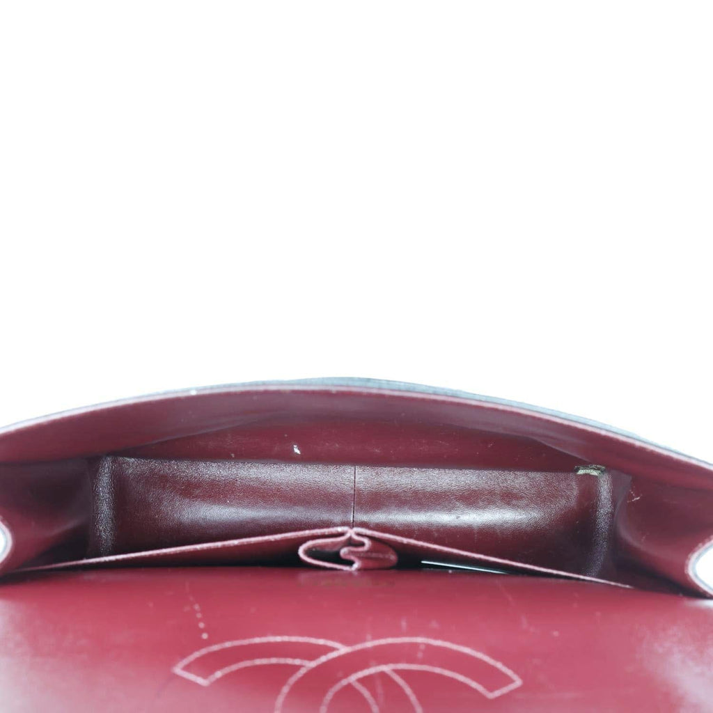 CHANEL Classic Double Flap Maxi Caviar Leather Shoulder Bag Black