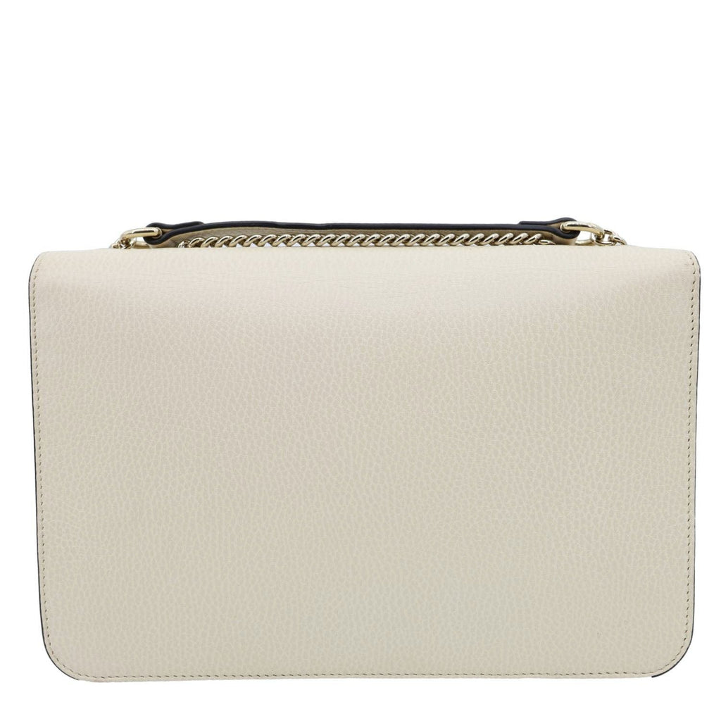 GUCCI Interlocking G Dollar Calfskin Top Handle Crossbody Bag Off White 510303
