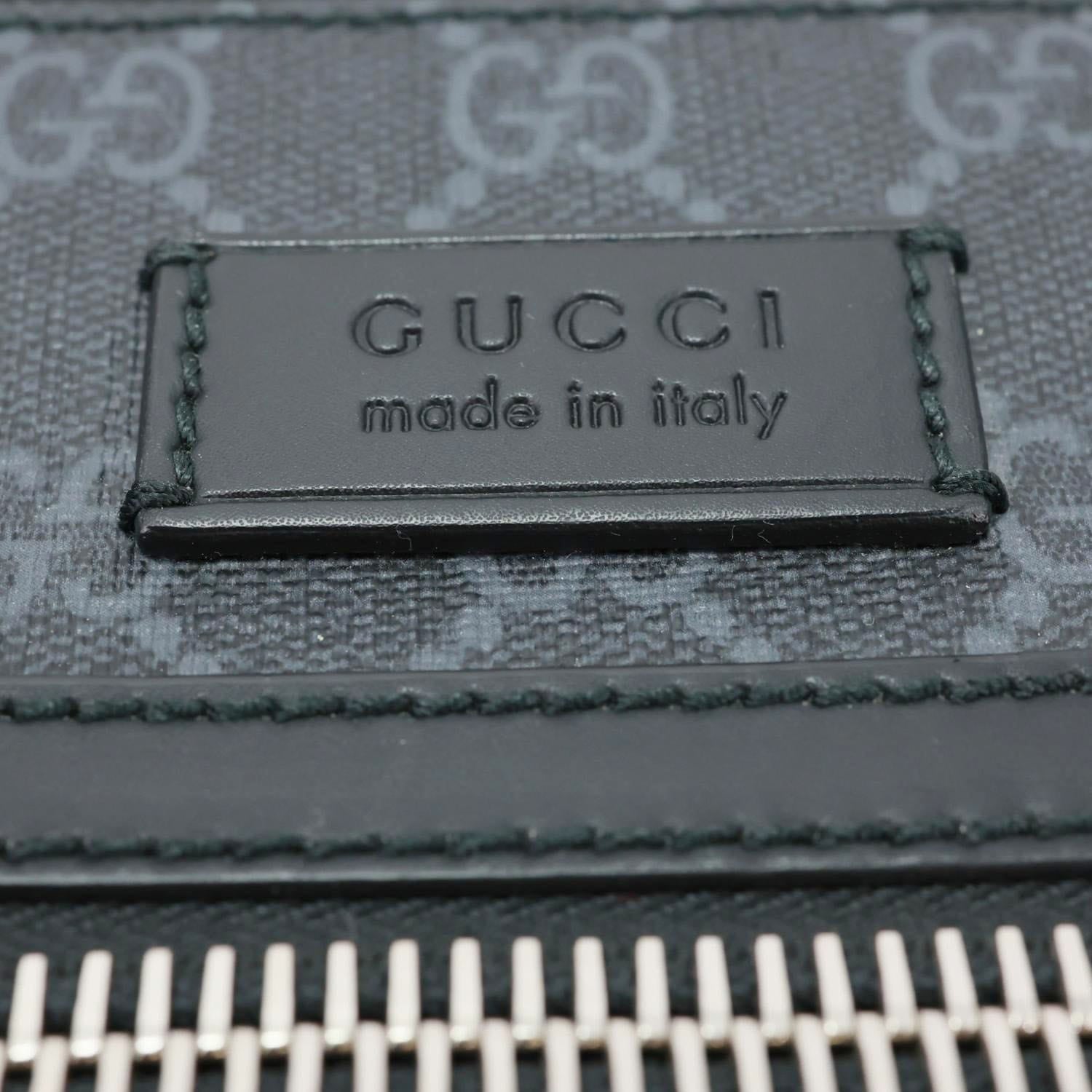 GUCCI Night Courrier GG Supreme Messenger Crossbody Bag Black