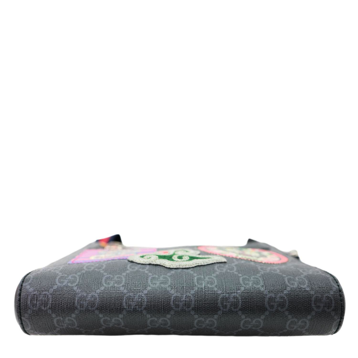 GUCCI Night Courrier GG Supreme Messenger Crossbody Bag Black