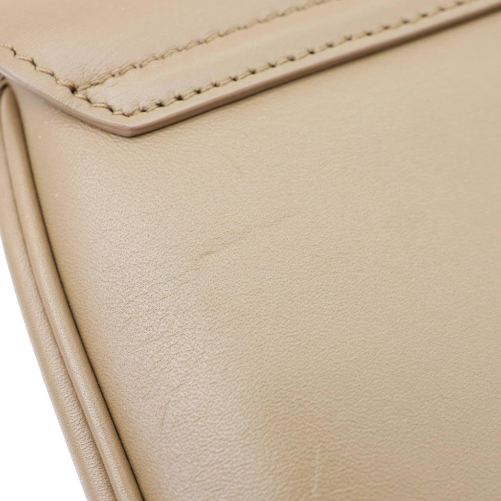 CELINE C Small Calfskin Leather Shoulder Bag Beige