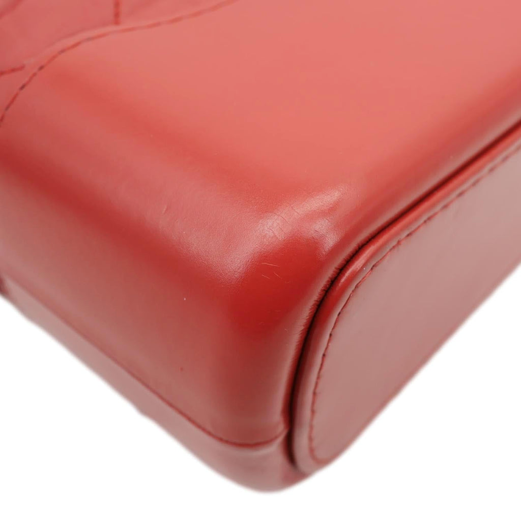 CHANEL Gabrielle Aged Calfskin Quilted Leather Crossbody Bag Red
