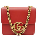GUCCI Interlocking GG Small Leather Chain Shoulder Bag Red 431384