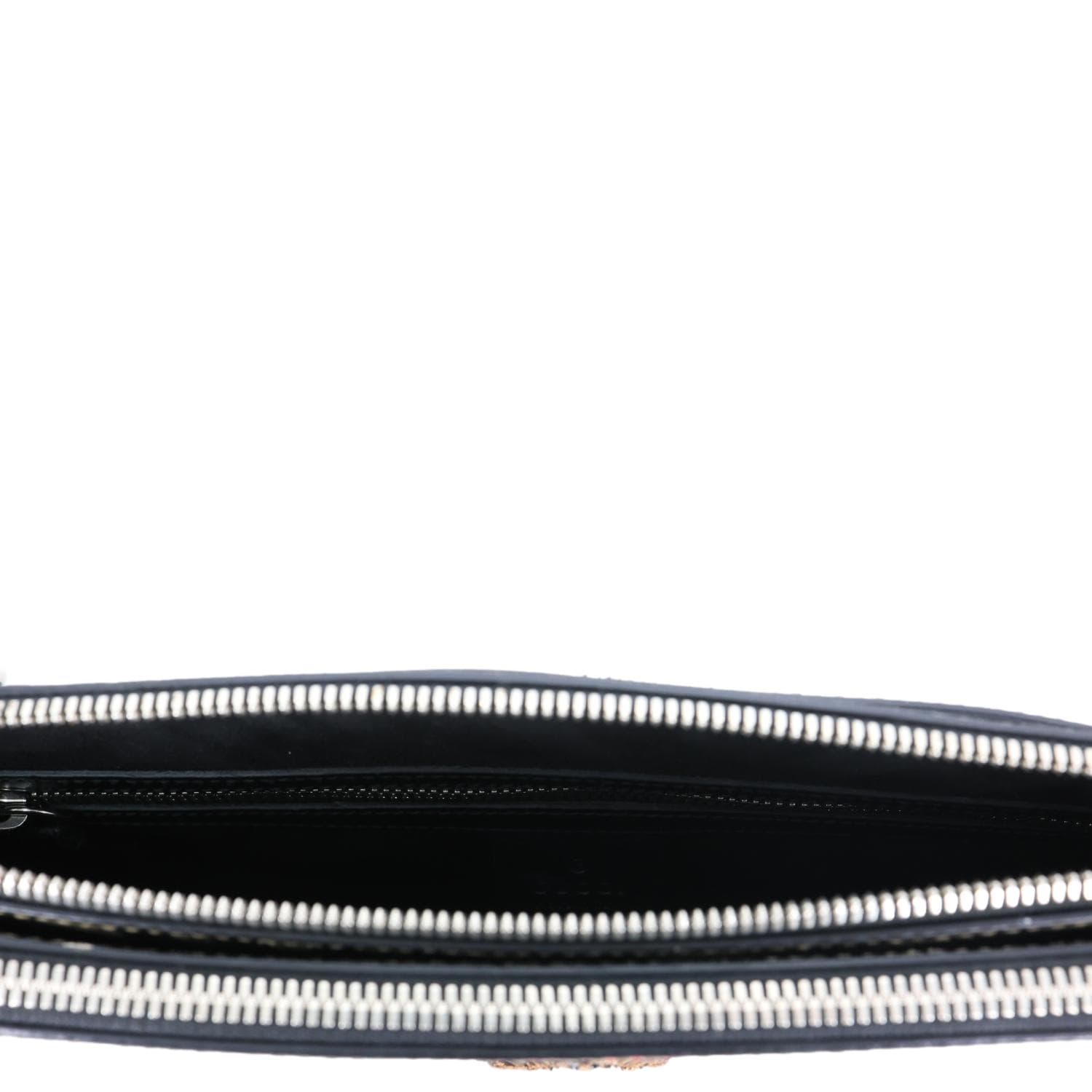 GUCCI Caleido Bee GG Supreme Web Canvas Clutch Crossbody Bag Black 450358