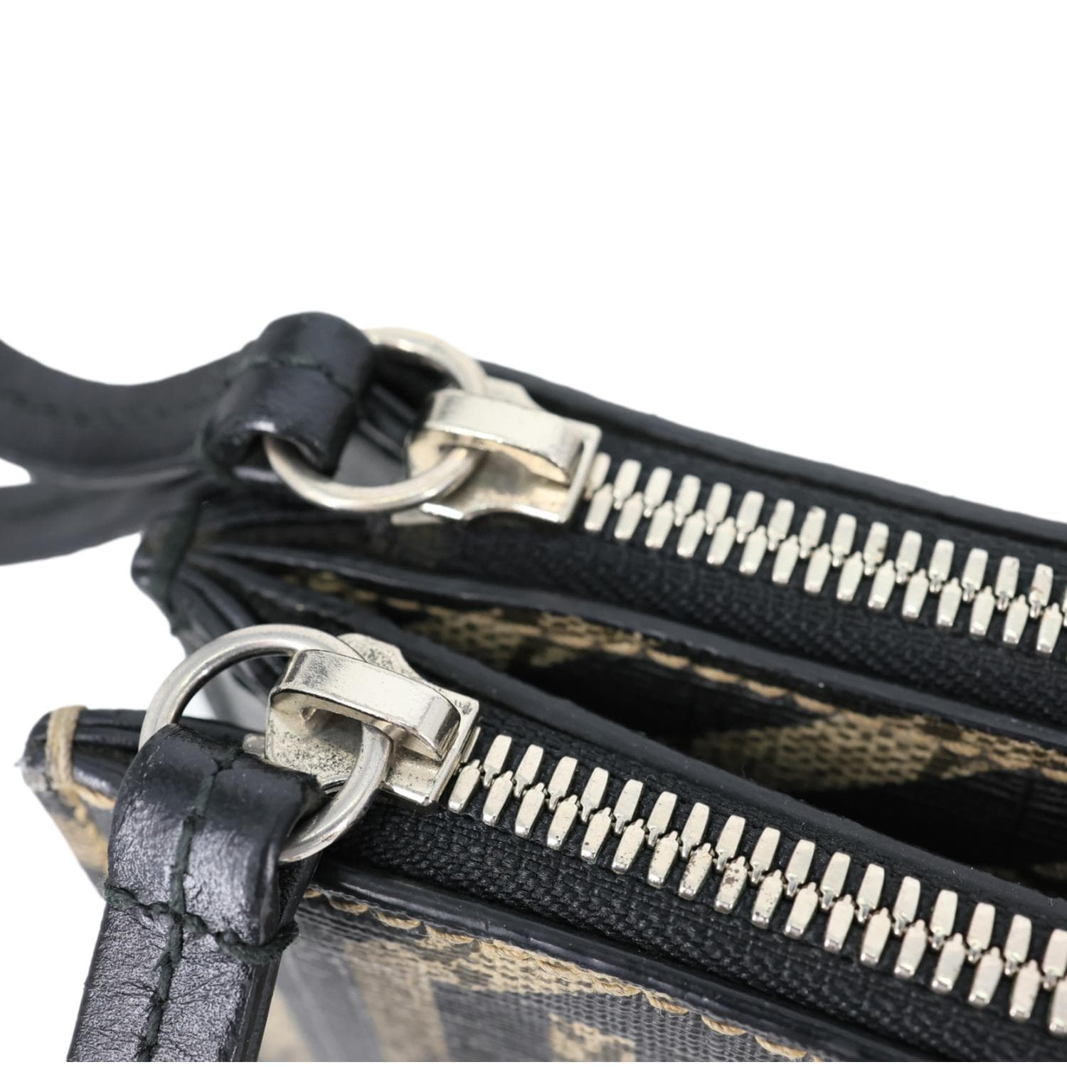 GUCCI Caleido Bee GG Supreme Web Canvas Clutch Crossbody Bag Black 450358