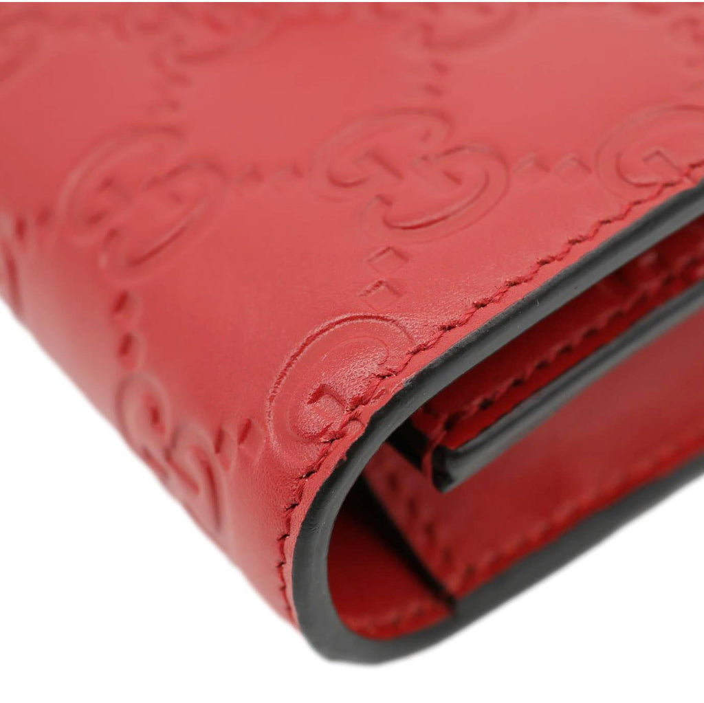 GUCCI Cherry Mini GG Leather Chain Wallet Crossbody Bag Red 481291