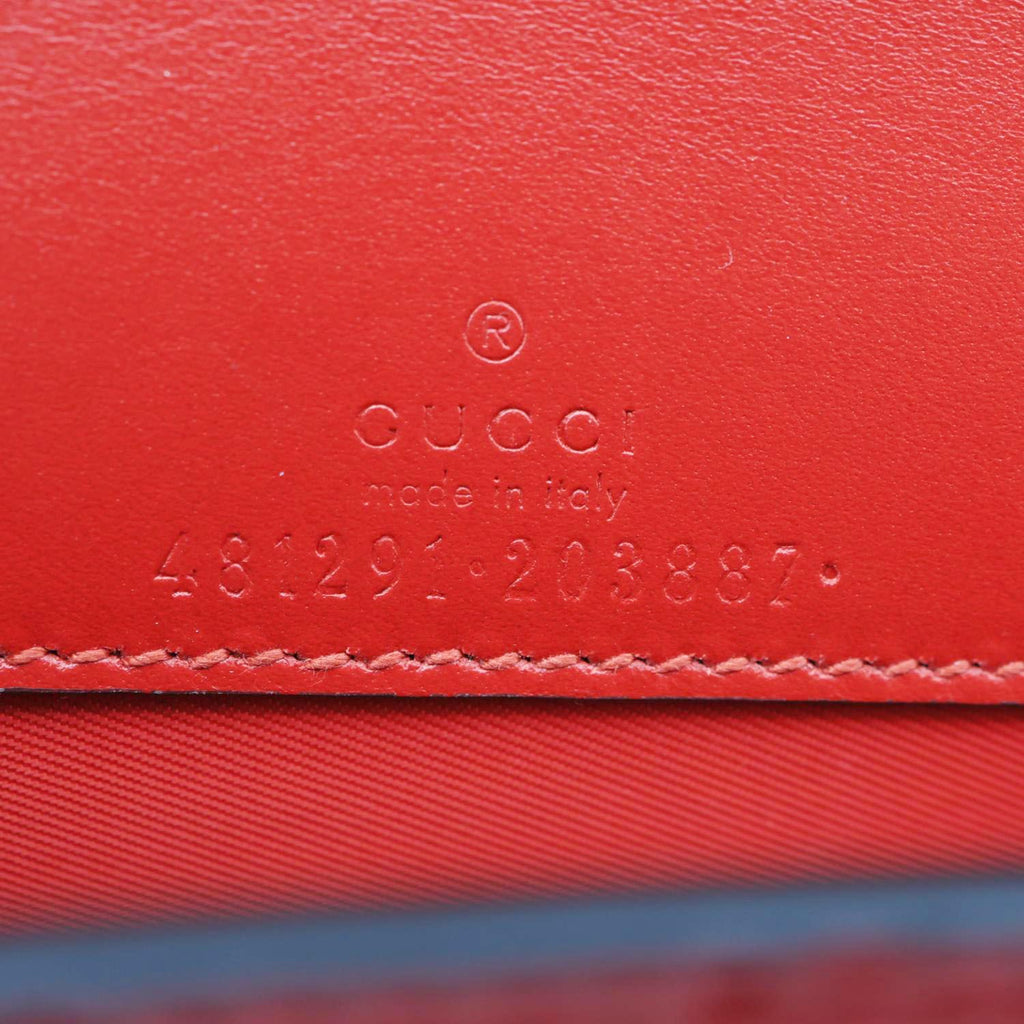 GUCCI Cherry Mini GG Leather Chain Wallet Crossbody Bag Red 481291