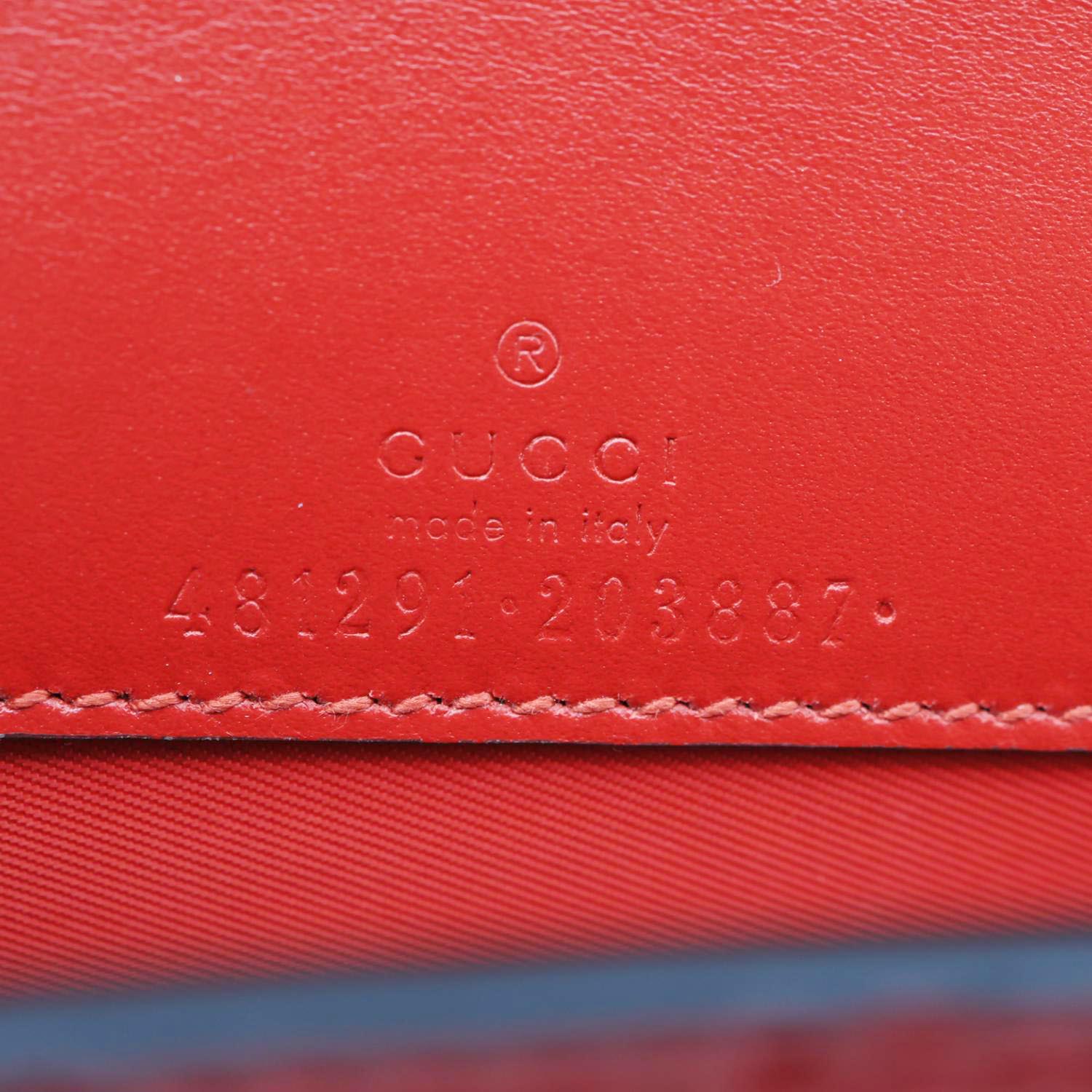 GUCCI Cherry Mini GG Leather Chain Wallet Crossbody Bag Red 481291