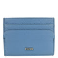 CHRISTIAN DIOR Leather Card Holder Blue