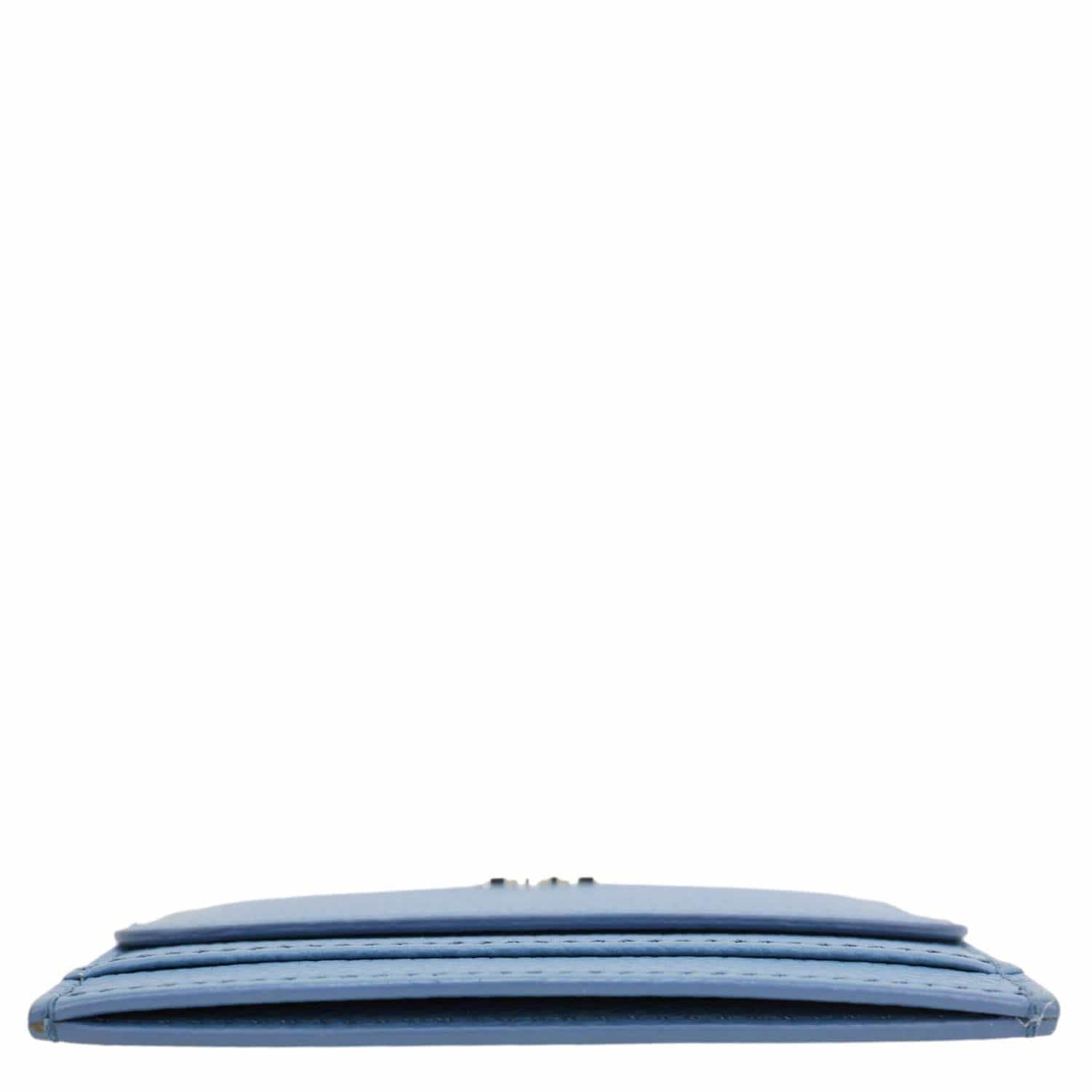 CHRISTIAN DIOR Leather Card Holder Blue