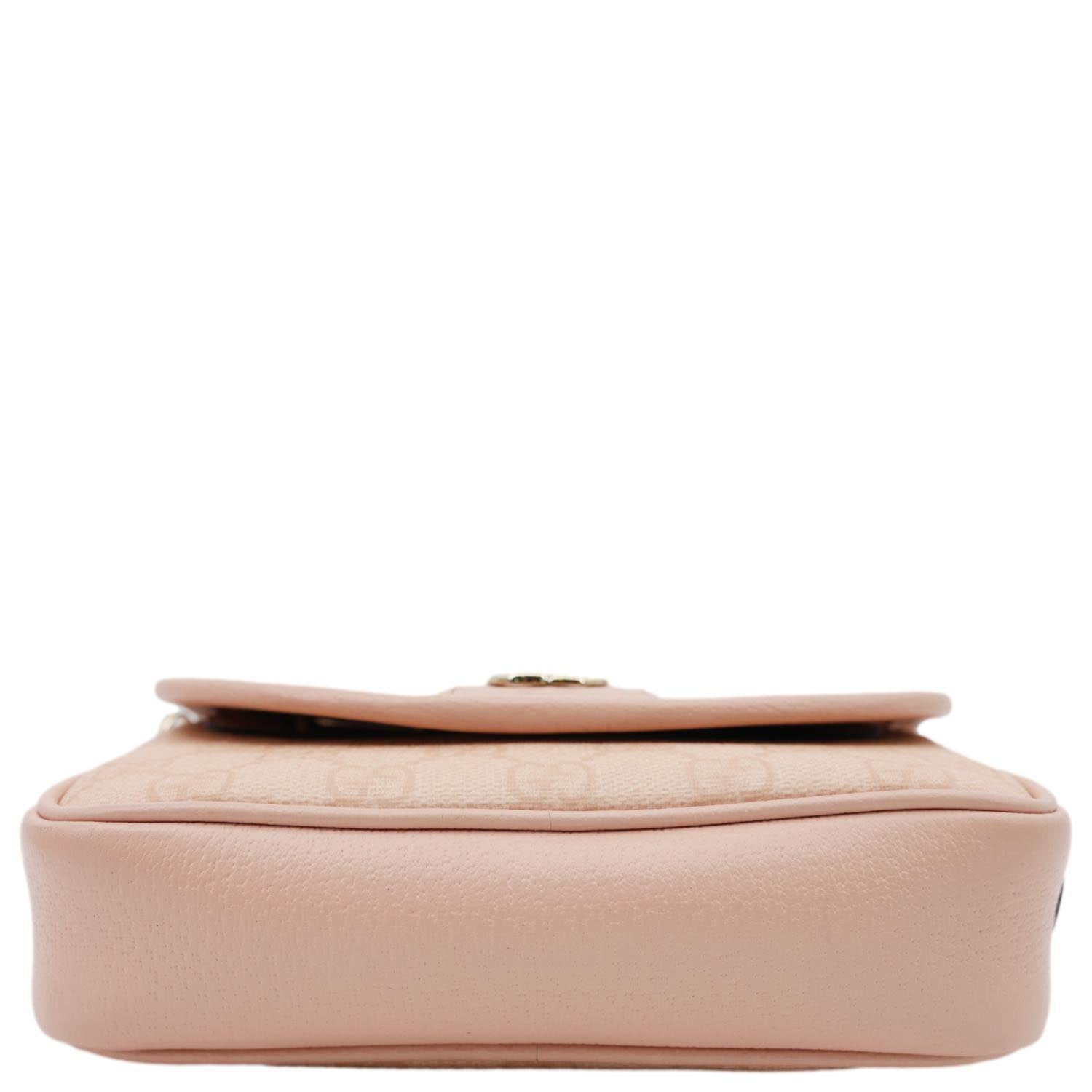 GUCCI Ophidia GG Supreme Canvas Shoulder Bag Pink 772239
