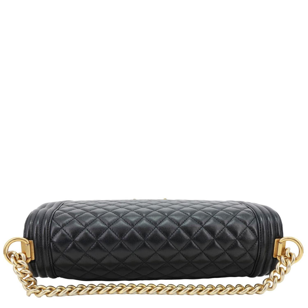CHANEL Boy Flap Large Quilted Leather Crossbody Bag Black