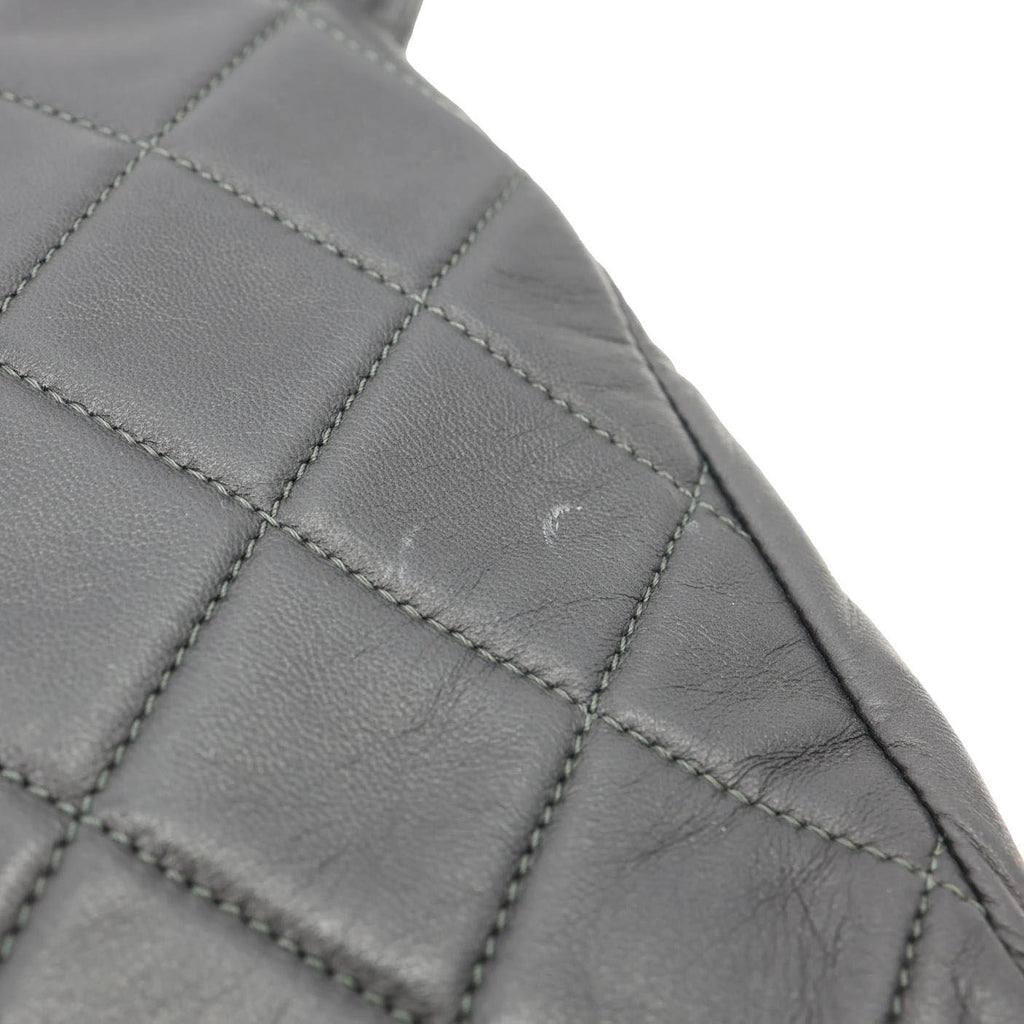 CHANEL Girl Quilted Lambskin Leather Crossbody Bag Grey