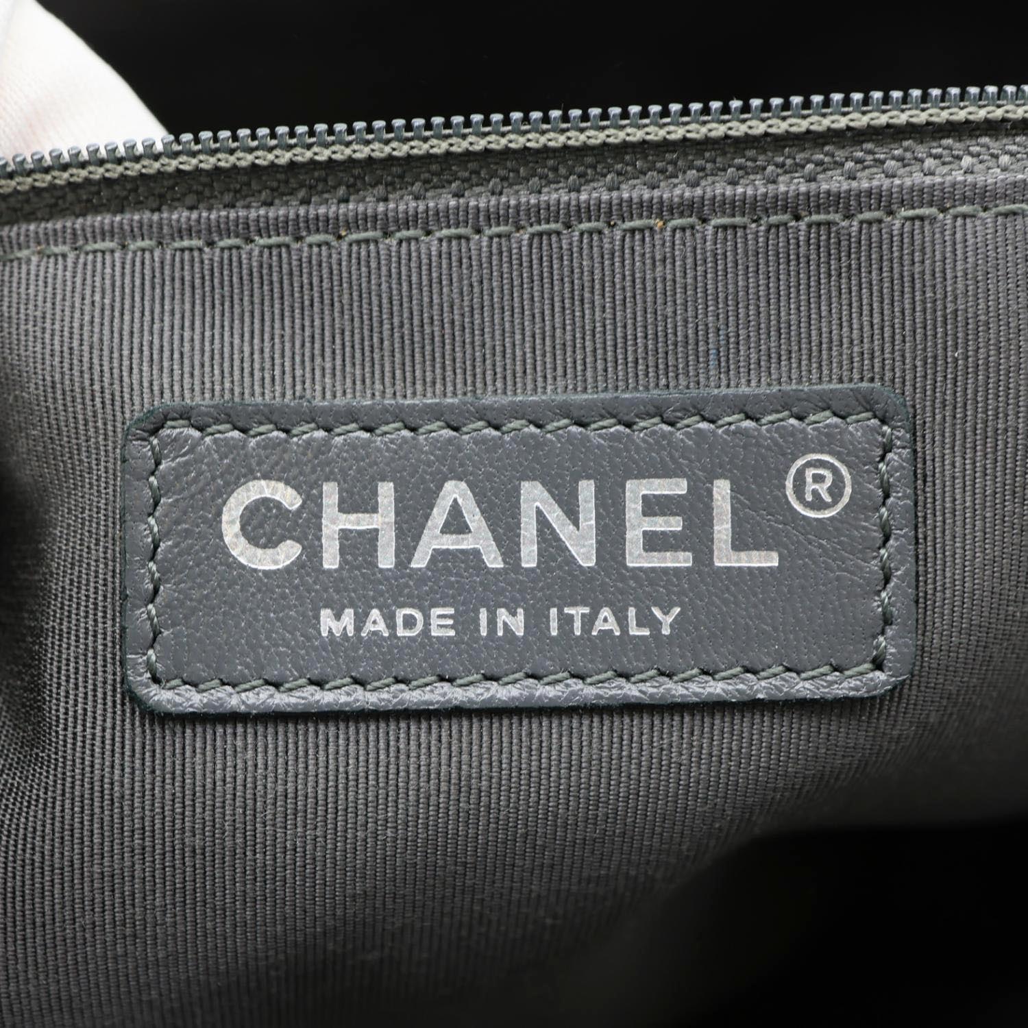 CHANEL Girl Quilted Lambskin Leather Crossbody Bag Grey