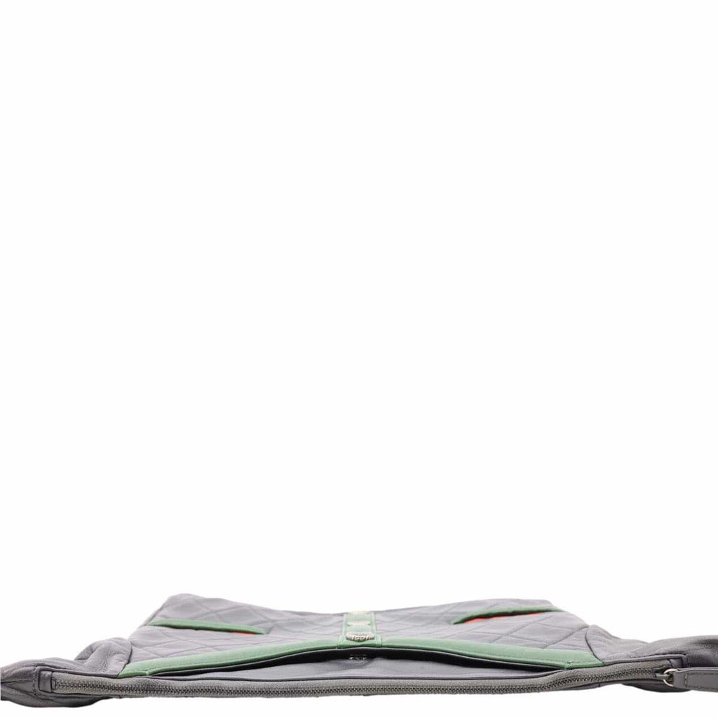 CHANEL Girl Quilted Lambskin Leather Crossbody Bag Grey