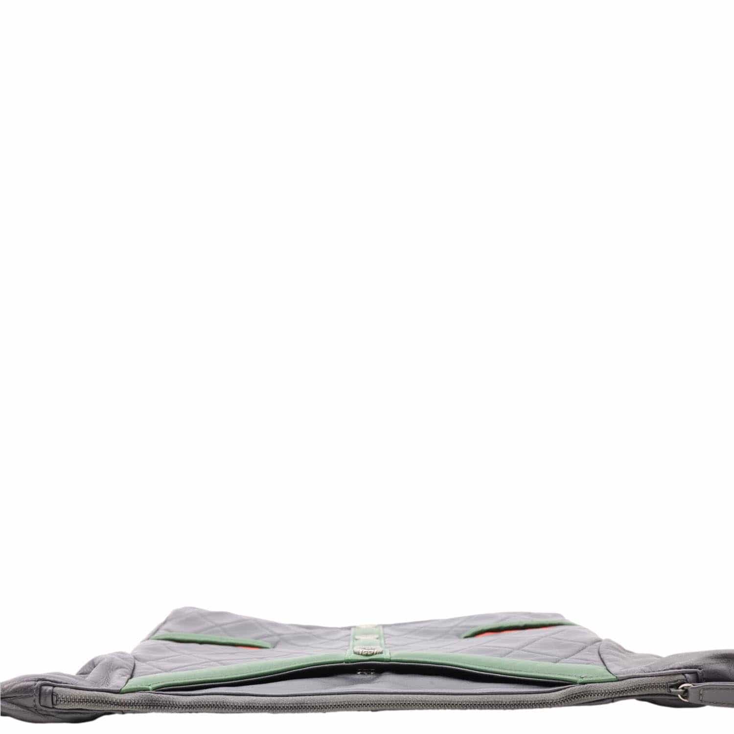 CHANEL Girl Quilted Lambskin Leather Crossbody Bag Grey