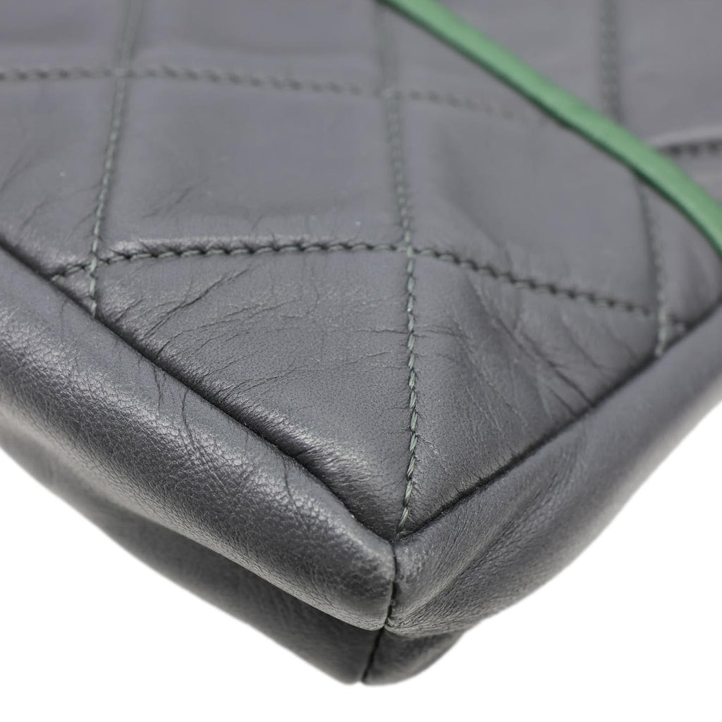 CHANEL Girl Quilted Lambskin Leather Crossbody Bag Grey