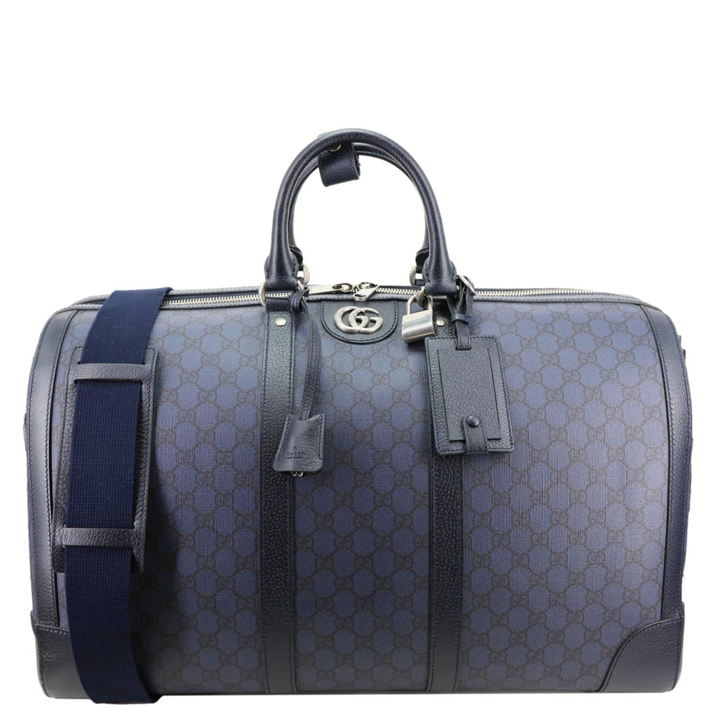 GUCCI GG Supreme Canvas Duffle Bag Navy Blue 724612