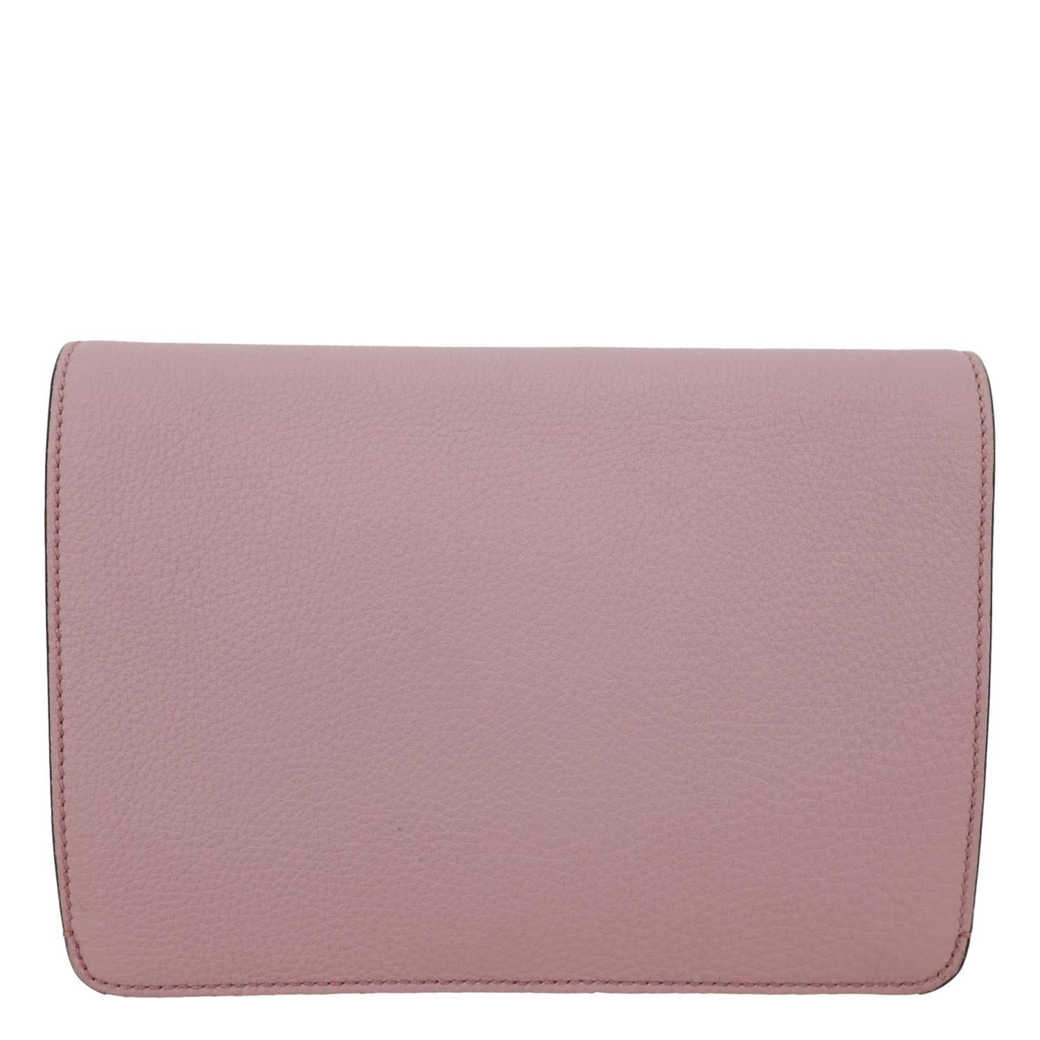 GUCCI Soft Jackie Flap Pebbled Leather Crossbody Bag Pink 364435