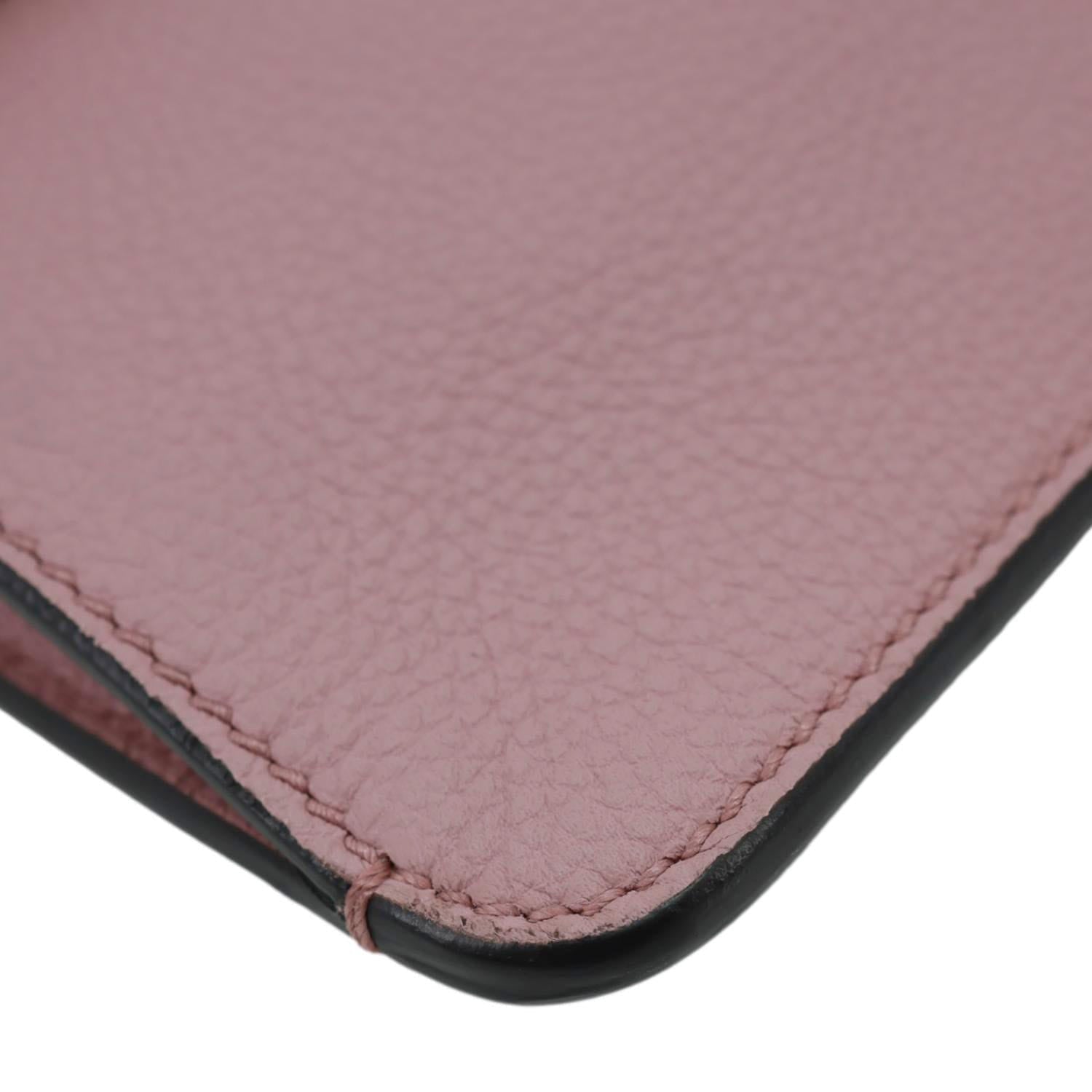 GUCCI Soft Jackie Flap Pebbled Leather Crossbody Bag Pink 364435