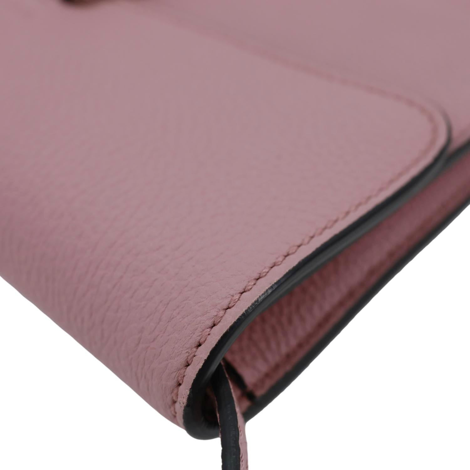GUCCI Soft Jackie Flap Pebbled Leather Crossbody Bag Pink 364435