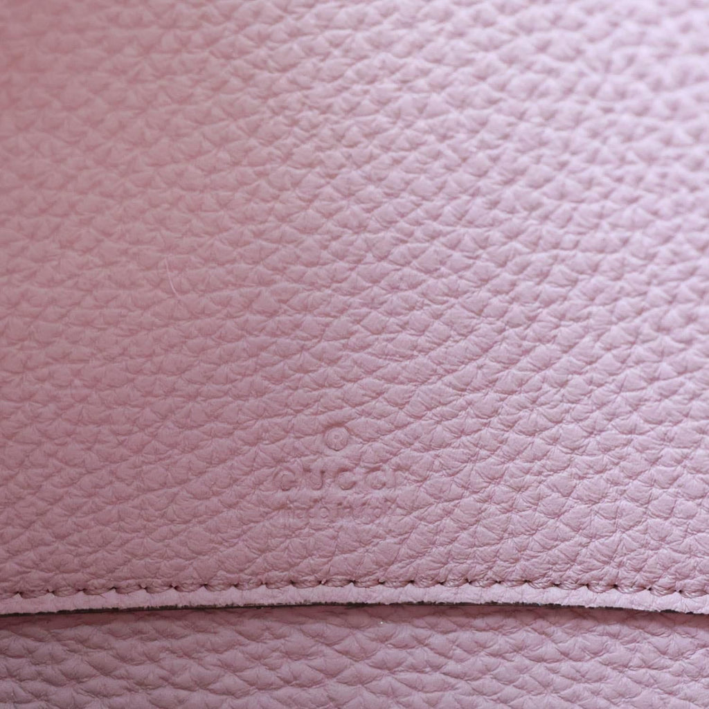 GUCCI Soft Jackie Flap Pebbled Leather Crossbody Bag Pink 364435