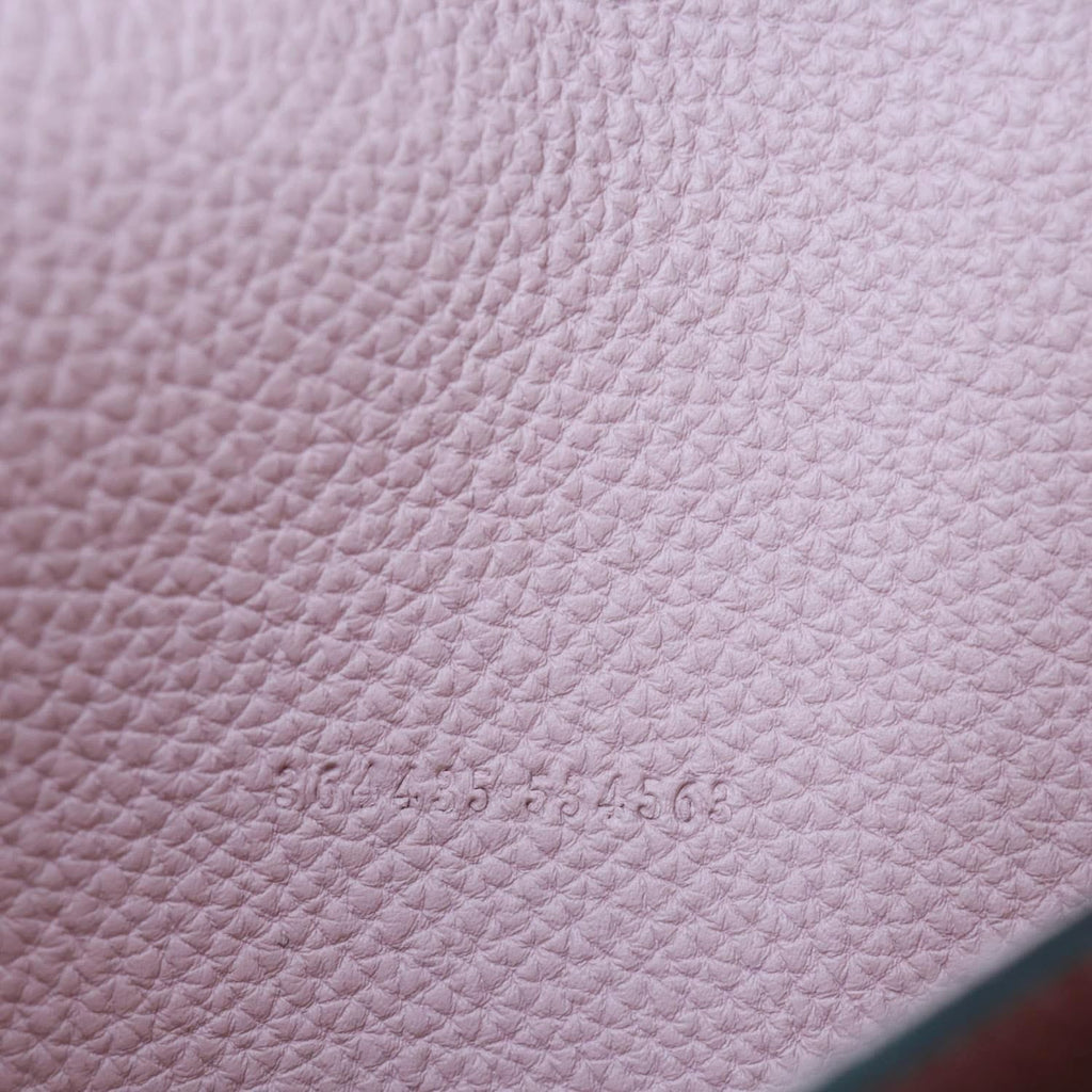 GUCCI Soft Jackie Flap Pebbled Leather Crossbody Bag Pink 364435