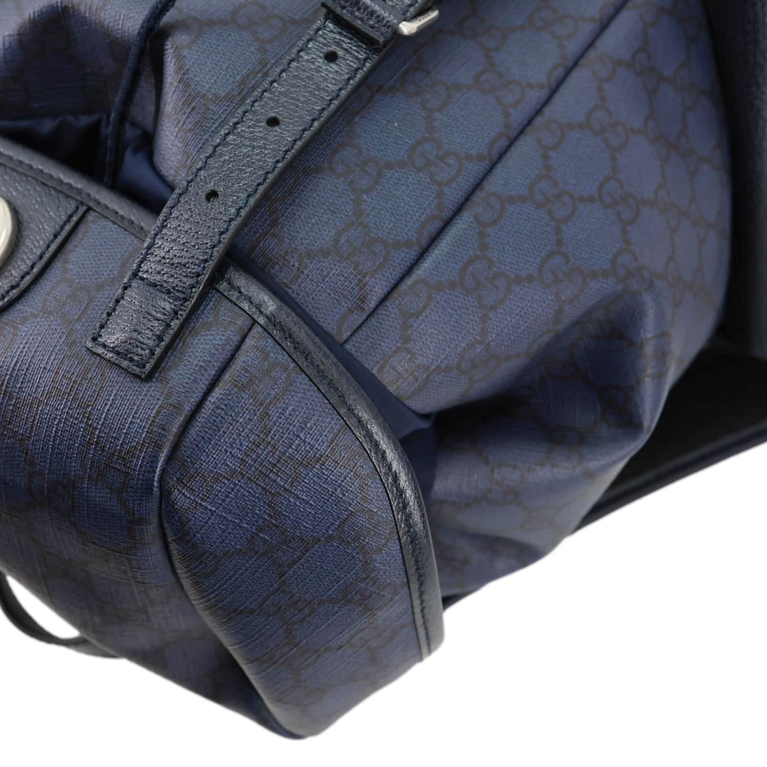 GUCCI Ophidia GG Supreme Canvas Backpack Navy Blue 598140